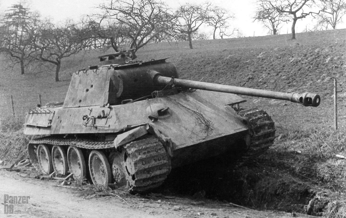 Front view of Panther 131 abandoned at Cheneux